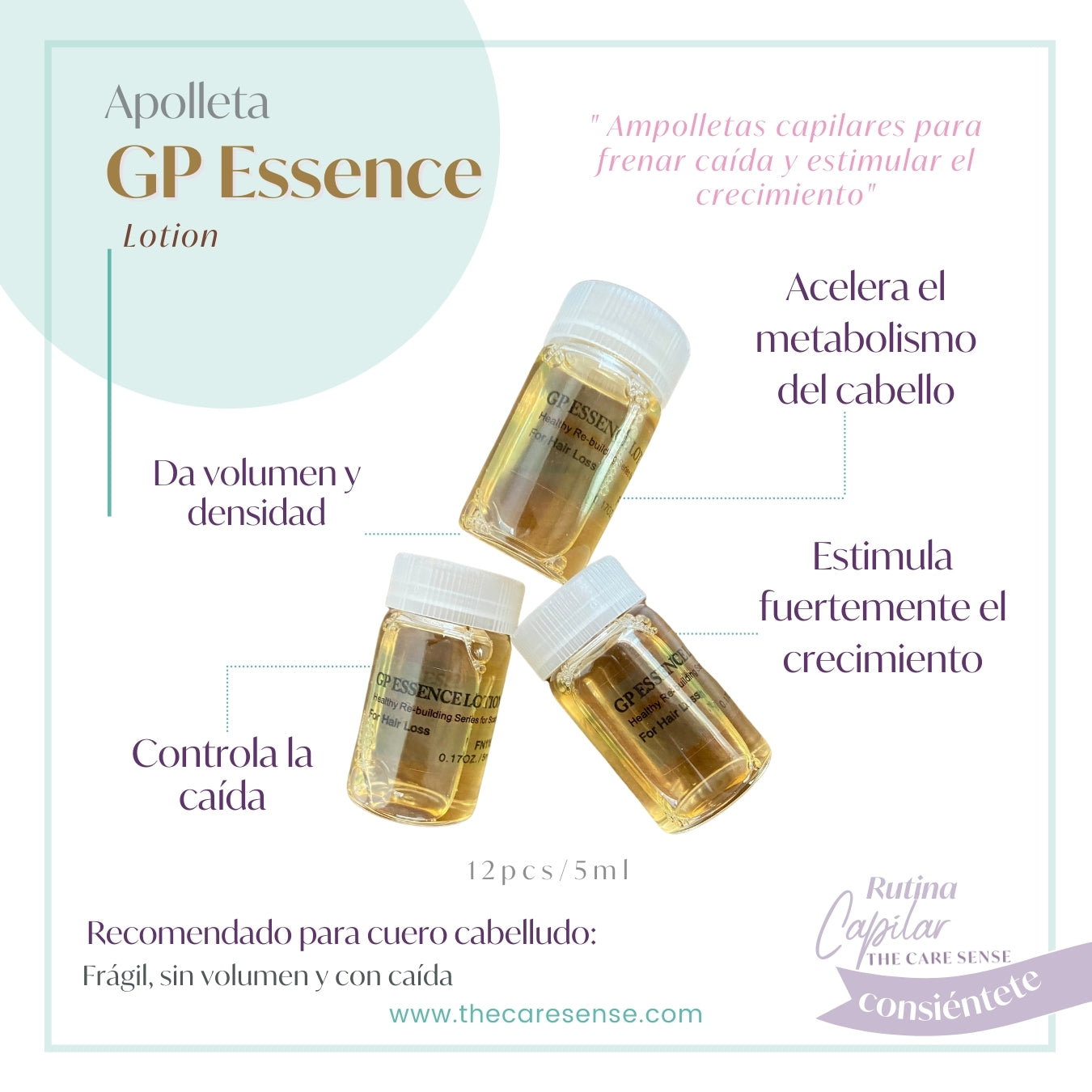 Chihtsai GP Essence Lotion 12pcs/5ml. Ampolletas para caída y crecimiento de cabello